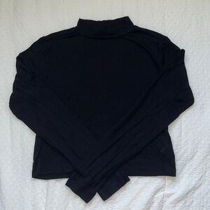Black cropped mock neck long sleeve, size medium